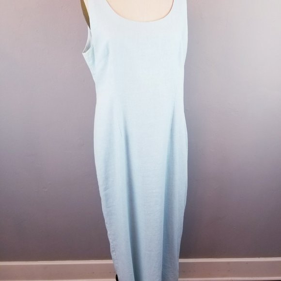 Jessica Howard Mint Linen Sheath Dress with Embroidered Jacket Women's Size 14 - Picture 9 of 12